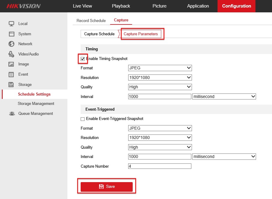 Configure Hikvision camera to save images to Shared Network Folder