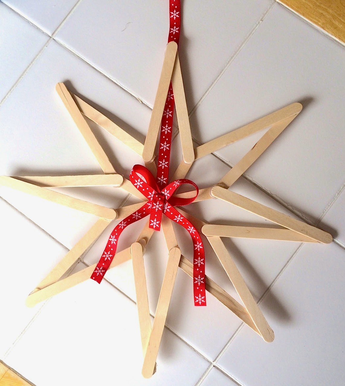 star shaped craft stick snowflake 