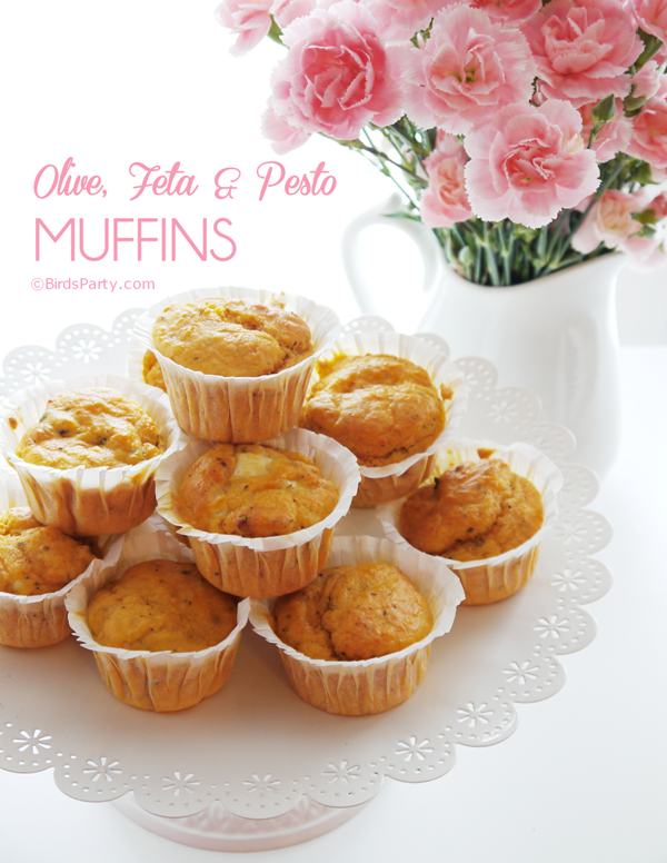 Feta, Olive and Pesto Muffins Recipe Party Ideas Party Printables Blog
