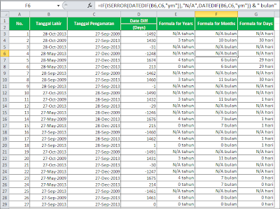 Belajar Excel Cara Menghitung Umur Dengan Fungsi Datedif