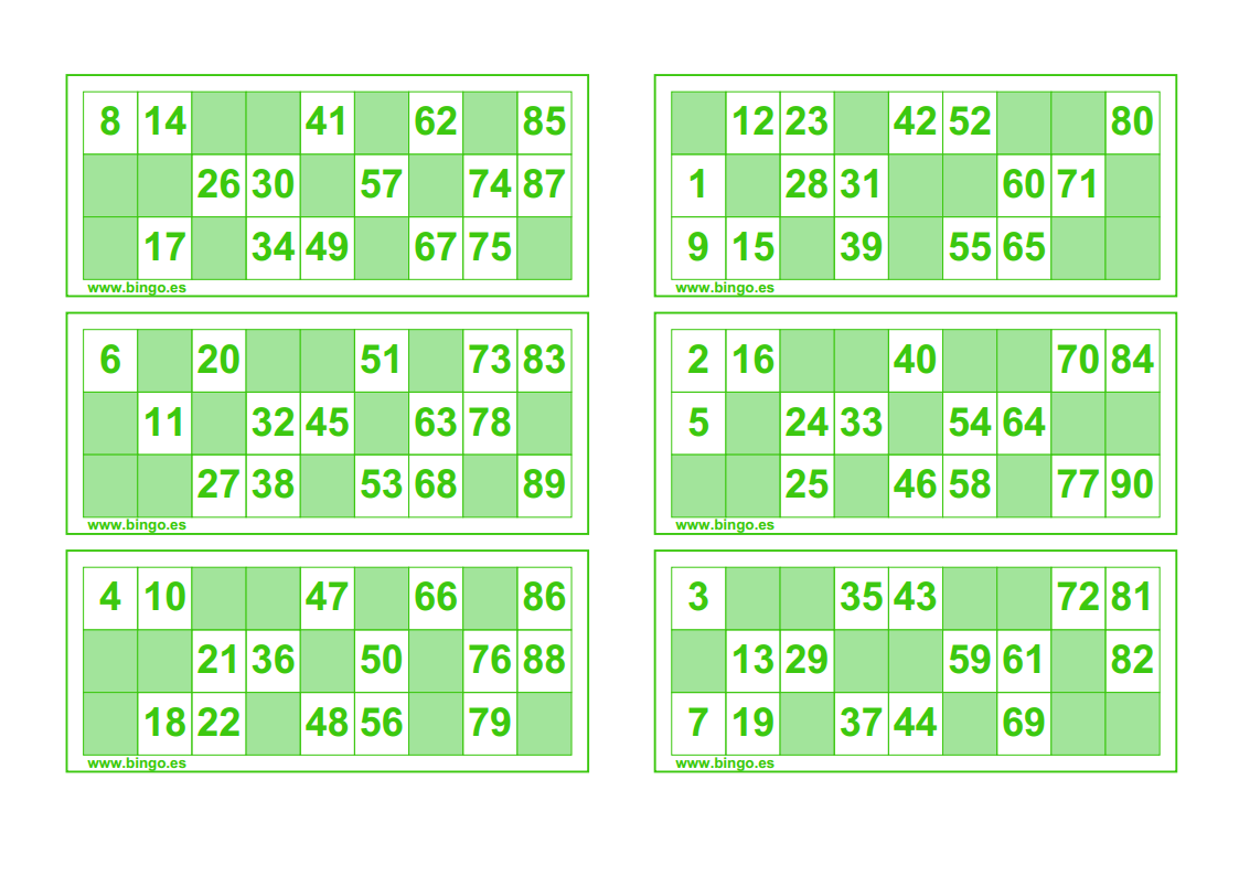 cartones-bingo-90-bolas.pdf  Cartones de bingo, Cartas de bingo, Bingo  para imprimir