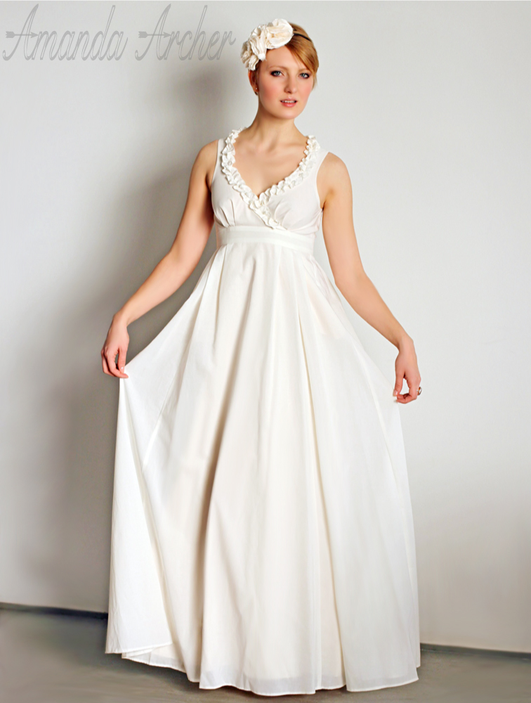 Enchantment Ivory Dress with pockets and lace bodice