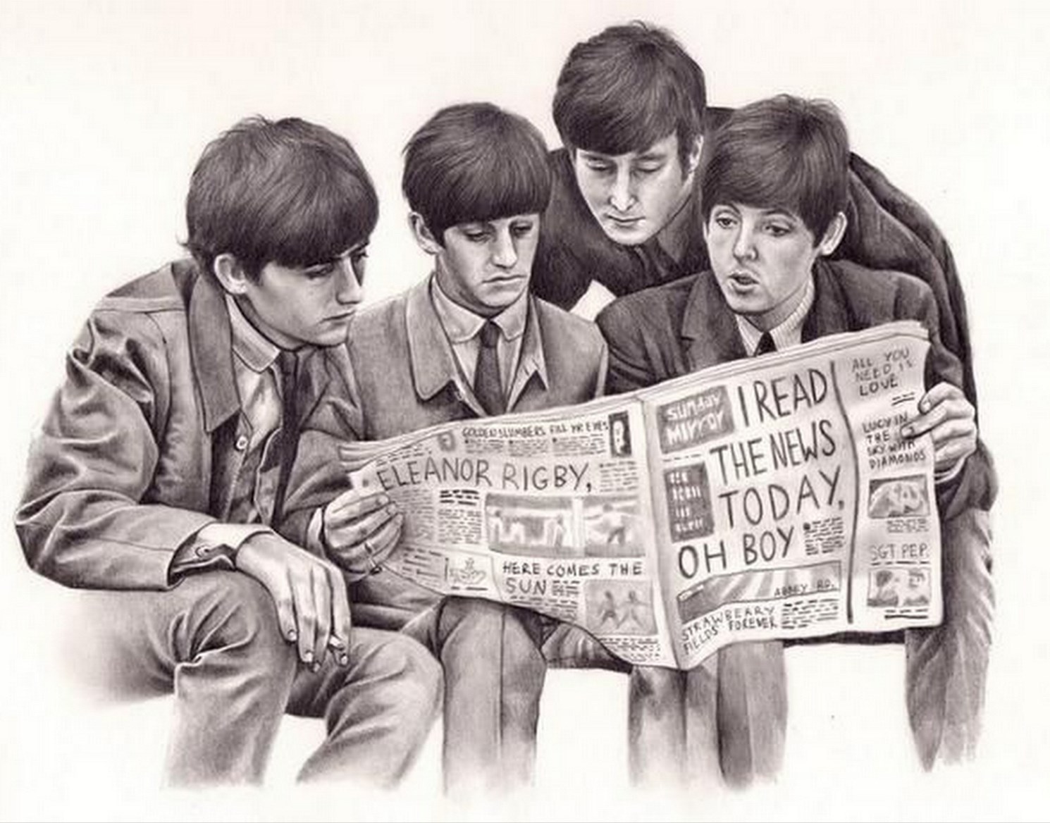 EL ARTE Y ACTIVIDAD CULTURAL: Dibujo de Los Beatles / Drawing The Beatles