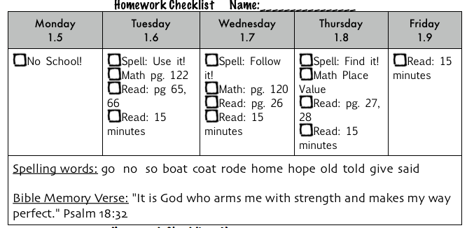 Spelling bee homework picture