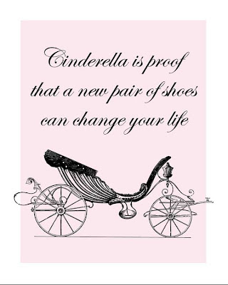 fancy carriage with Cinderella new shoes text