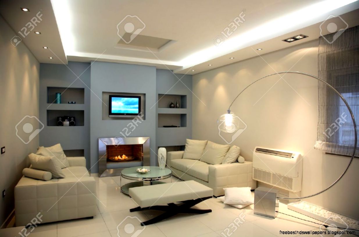 Interior Of A Luxury Apartment With Living Room Stock Photo