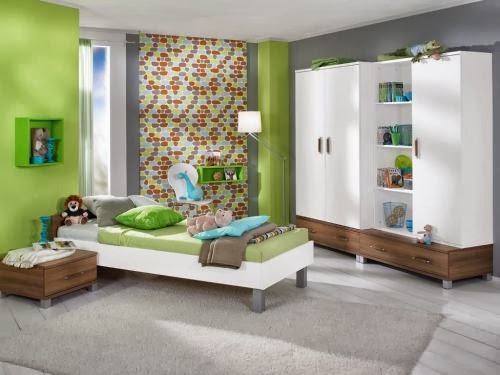 Dormitorios para jóvenes en color verde y gris - Ideas para decorar