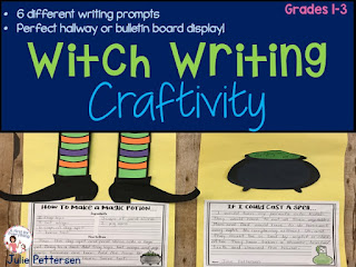 Your first, second, and third grade students will love making this fun, engaging, and adorable Halloween themed witch writing craftivity! With six different writing prompts to choose from in both primary lined and single lined spaced options, these look adorable displayed in the hallway or on a bulletin board.