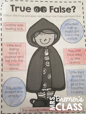 Fairy Tales unit featuring Little Red Riding Hood, Cinderella, The Three Pigs, Goldilocks and the Three Bears, The Frog Prince, and Jack and the Beanstalk. Packed with lots of fun literacy ideas and guided reading activities. Common Core aligned. Grades 1-3. #fairytales #literacy #guidedreading #1stgrade #2ndgrade #3rdgrade