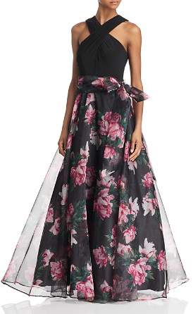 Eliza J Floral Organza Ball Gown