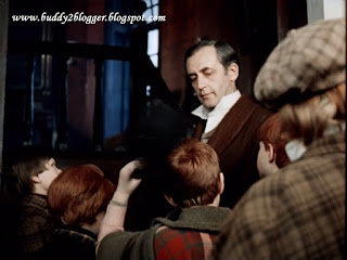 Vasily Livanov as Sherlock Holmes with Baker Street Irregulars in "Acquaintance" (1979)
