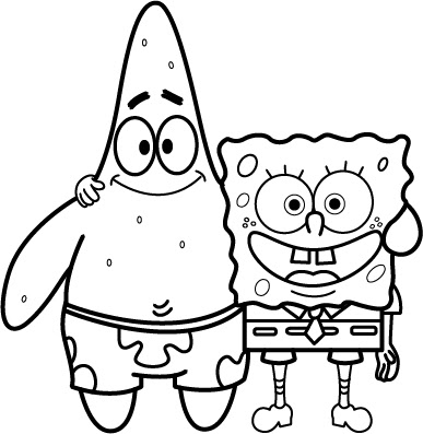 Mewarnai Gambar: Spongebob dan Patrick Star