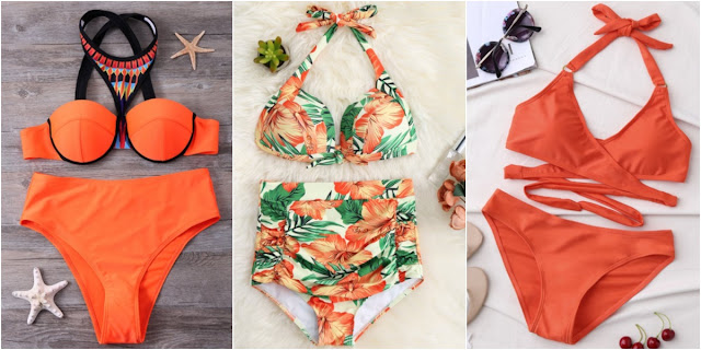 Promoção de Biquínis na loja Zaful.com (Bikini Orange)