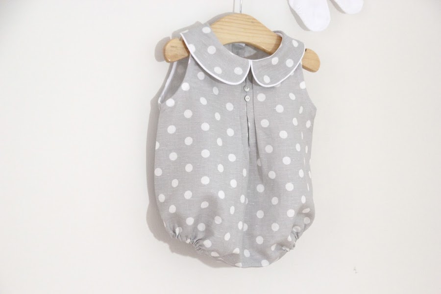 Tutorial y patrones ropa para bebe: Pelele o ranita de lunares para bebe DIY. Blog costura y blog diy