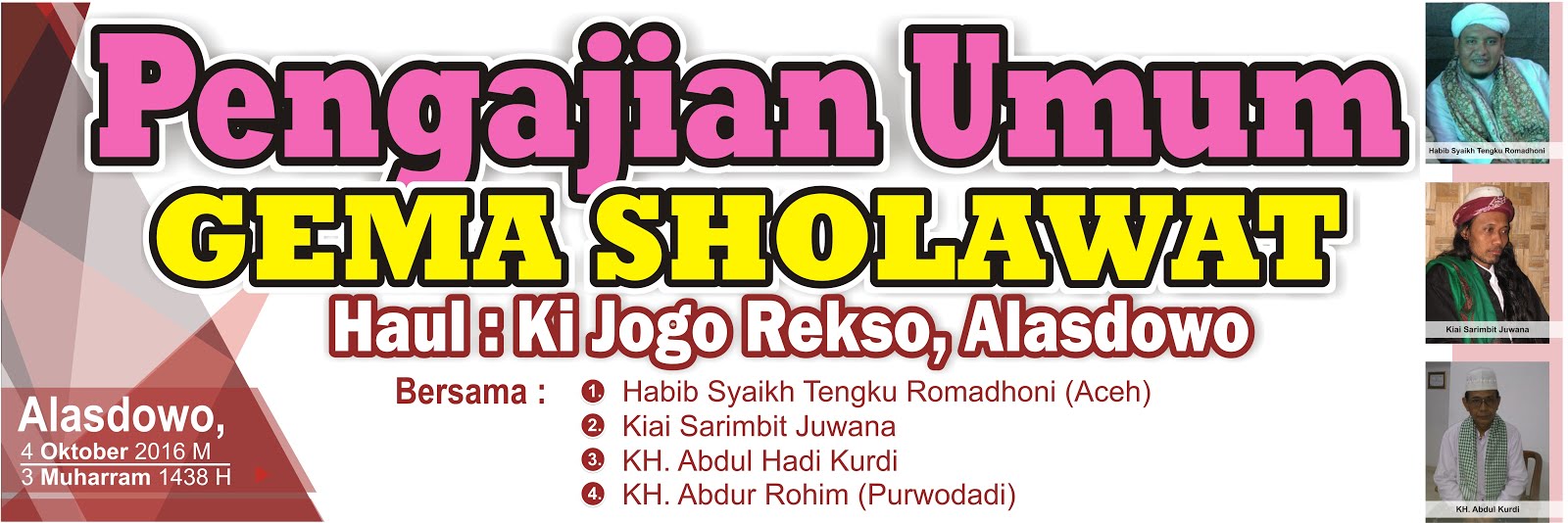 Contoh Banner untuk Pengajian Umum dan Gema Sholawat