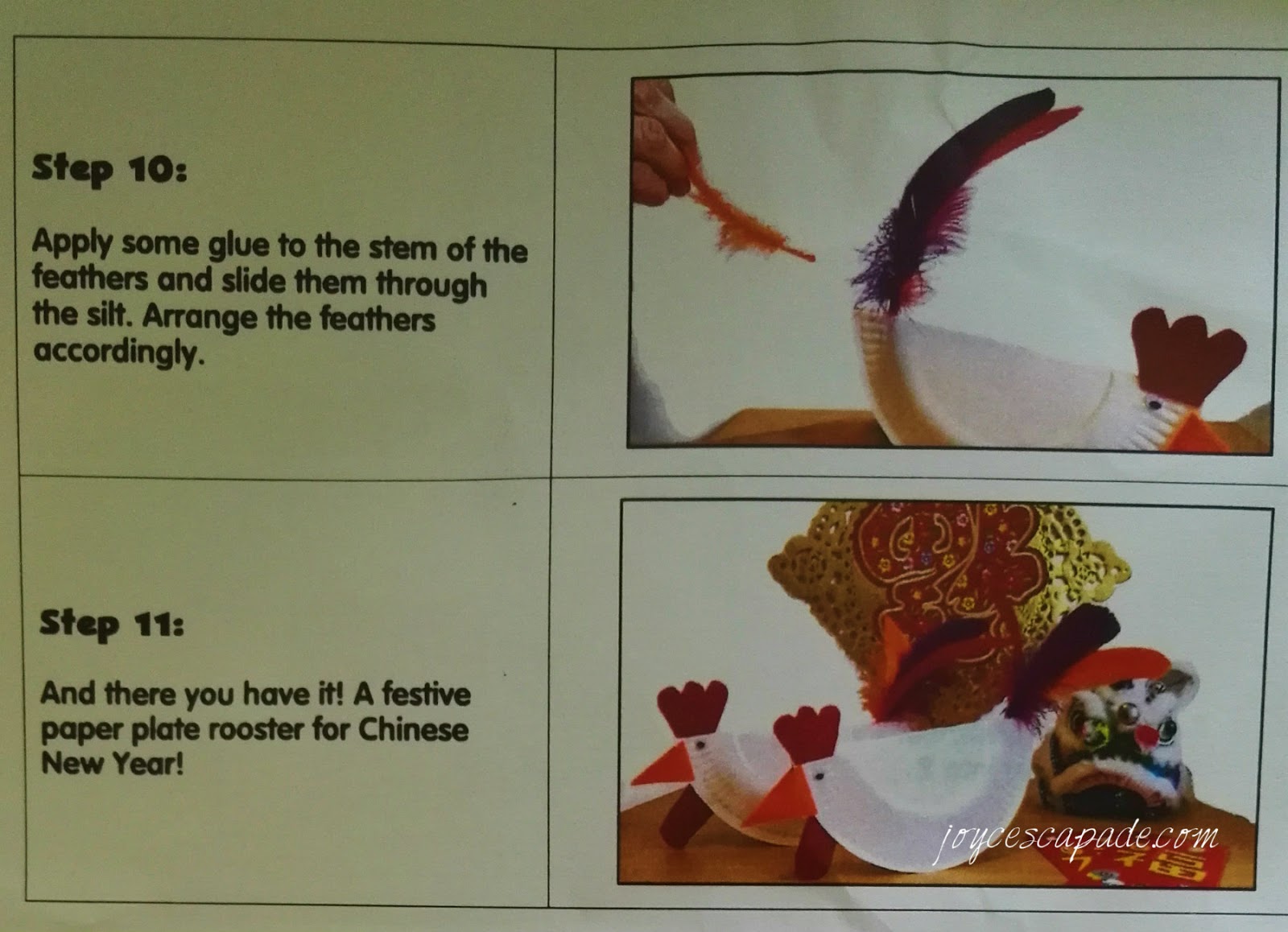 ZooMoo's Chinese New Year Paper Plate Rooster Craft Activity Joy 'N