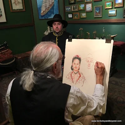 portrait painter at The Great Dickens Christmas Fair in San Francisco