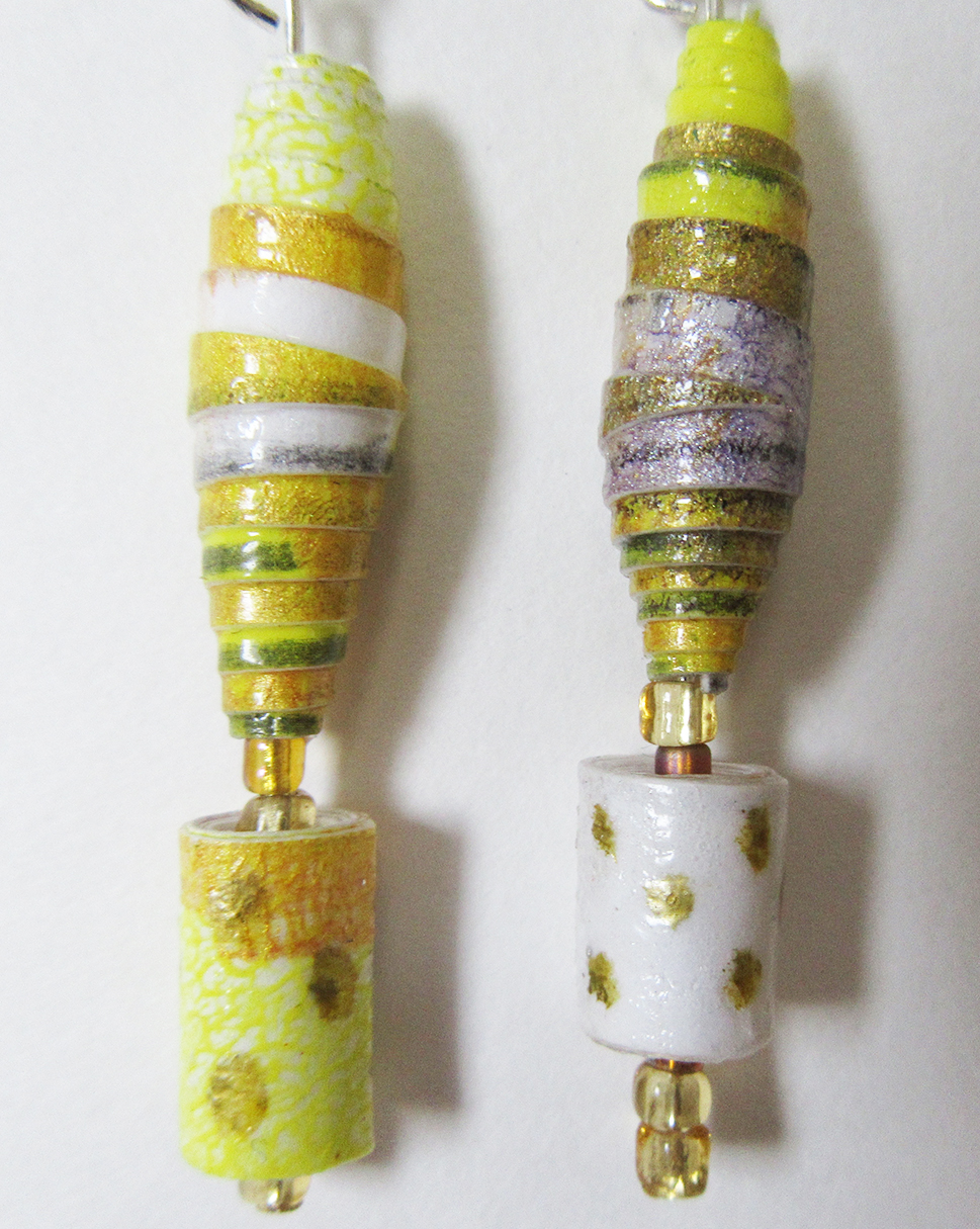 Printing with Gelli Arts® Wearable Art Paper Beads made from Gelli