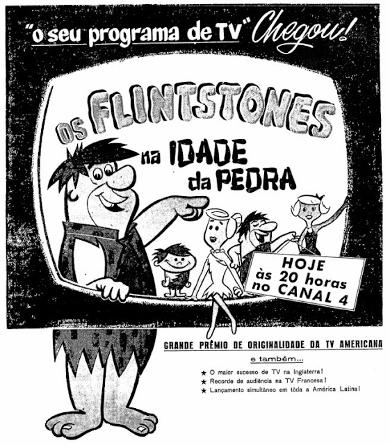 Lançamento do desenho animado 'Os Flintstones' na TV brasileira, nos anos 60.