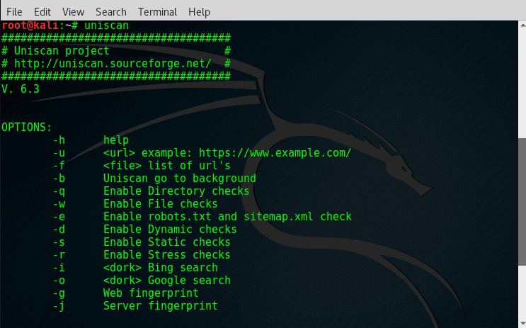 Scan For Website Vulnerabilities Using Uniscan Tool In Kali Linux
