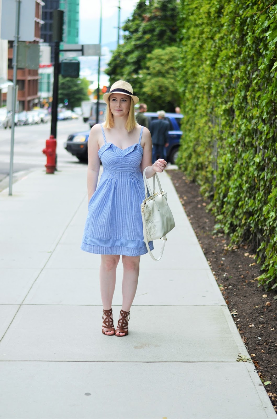 Vancouver Vogue Last Weeks of Summer Seersucker Dress