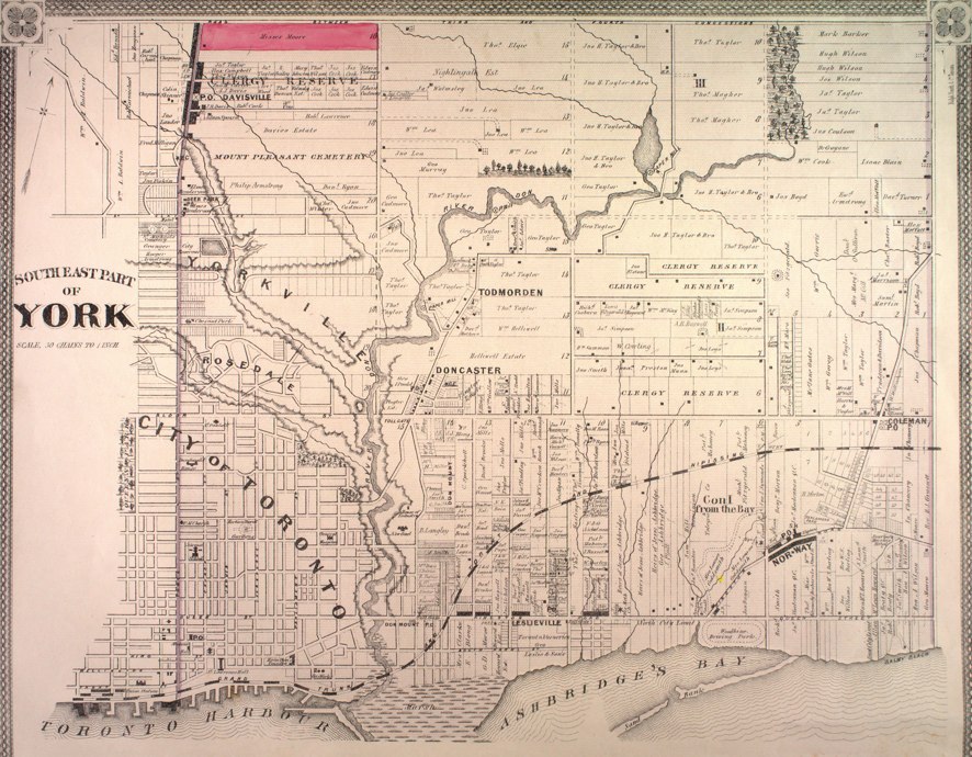 SE Part of York, 1878 York County Historical Atlas