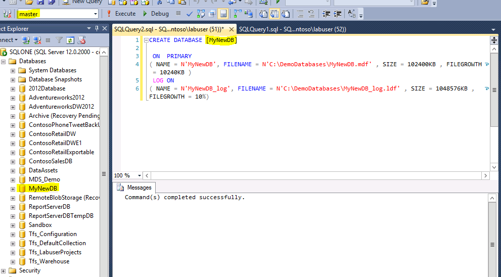 sqldbahouse: Creation of SQL Server Database ( For Beginners )