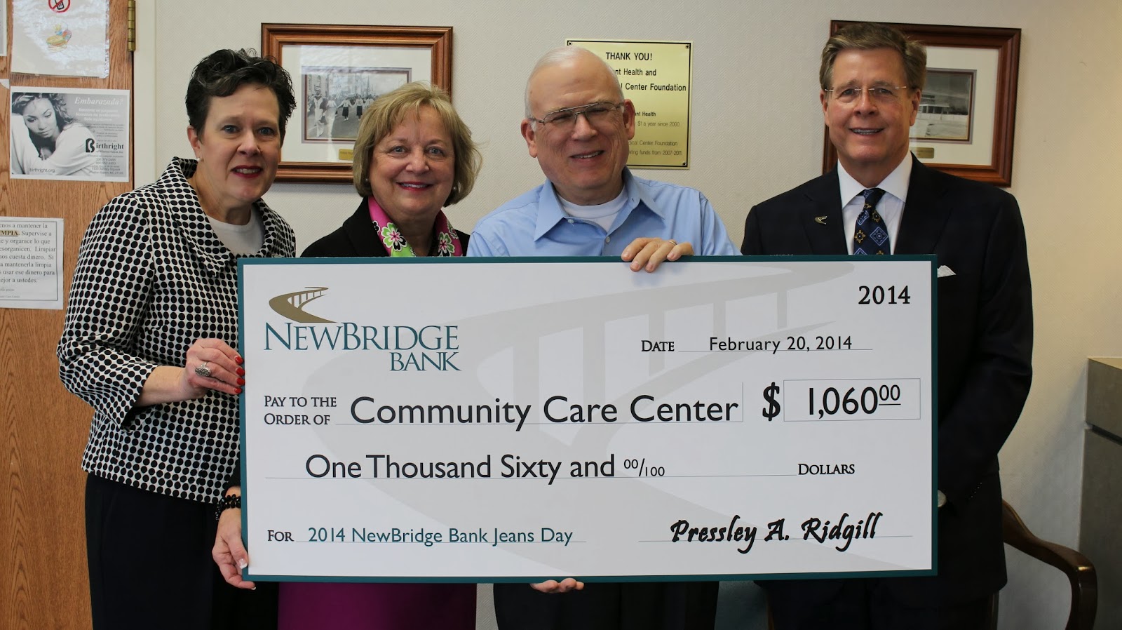 NewBridge Bank Employee Jeans Day Raises Funds for Community Care Center Spiky Green Plant