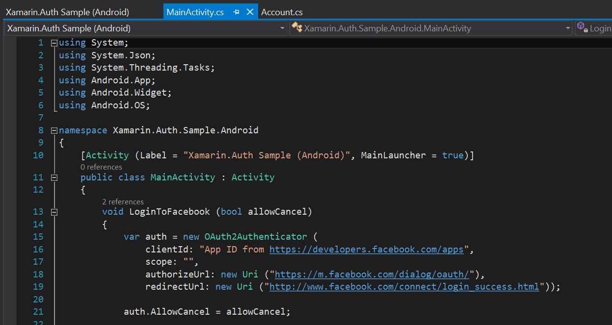 Xamarin.Auth Sample How to Ridikulouse