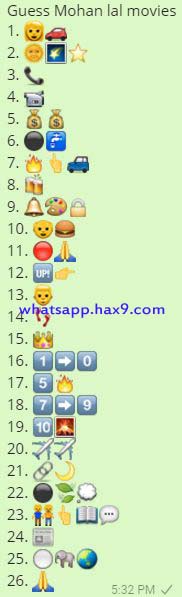 Guess Mohan Lal Movies Whatsapp Emoticons Quiz