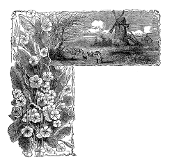 antique digital stamps corner nature