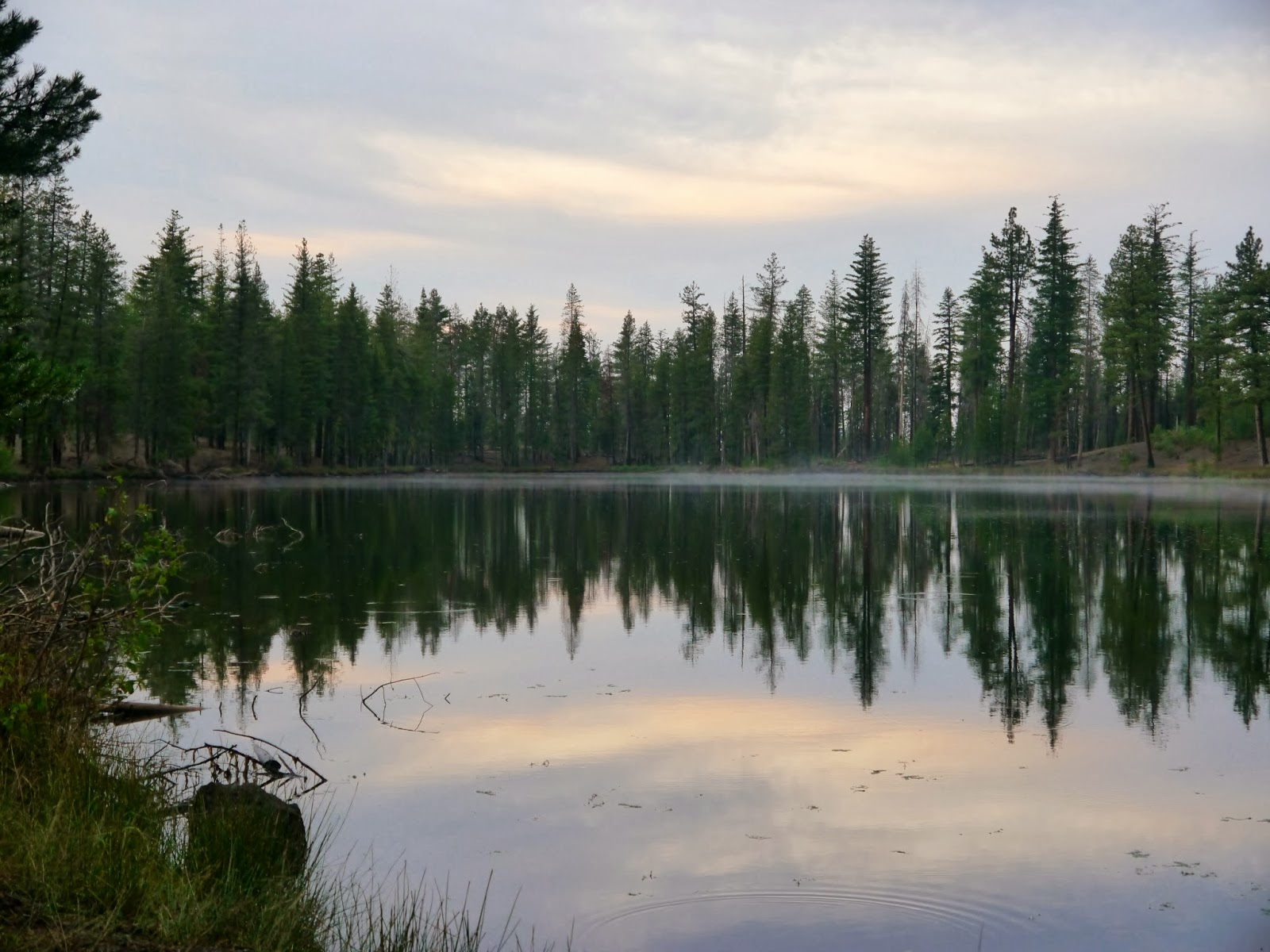 American Travel Journal Sunset at Manzanita Lake Lassen Volcanic