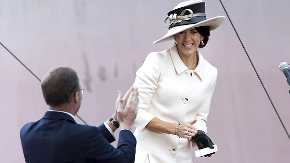 Crown Prince Frederik and Crown Princess Mary at the christening of the container ship