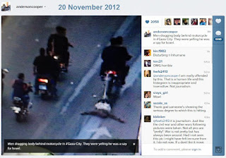 Anderson Cooper photo of Palestinians dragging body behind motorcycle Anderson Cooper photo of Palestinians dragging body behind motorcycle