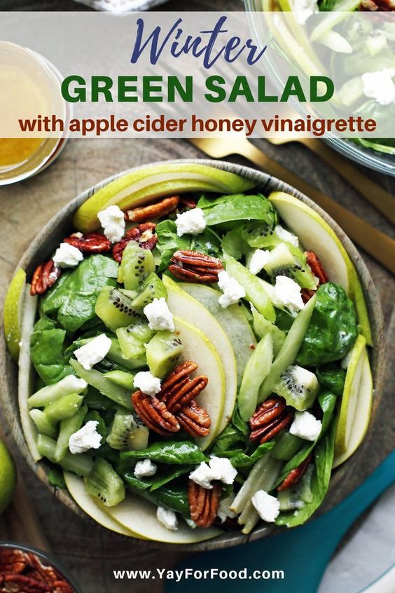 Winter Green Salad with Apple Cider Honey Vinaigrette The Most