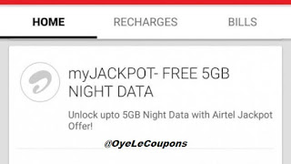 Airtel 5gb 4g jackpot data offer