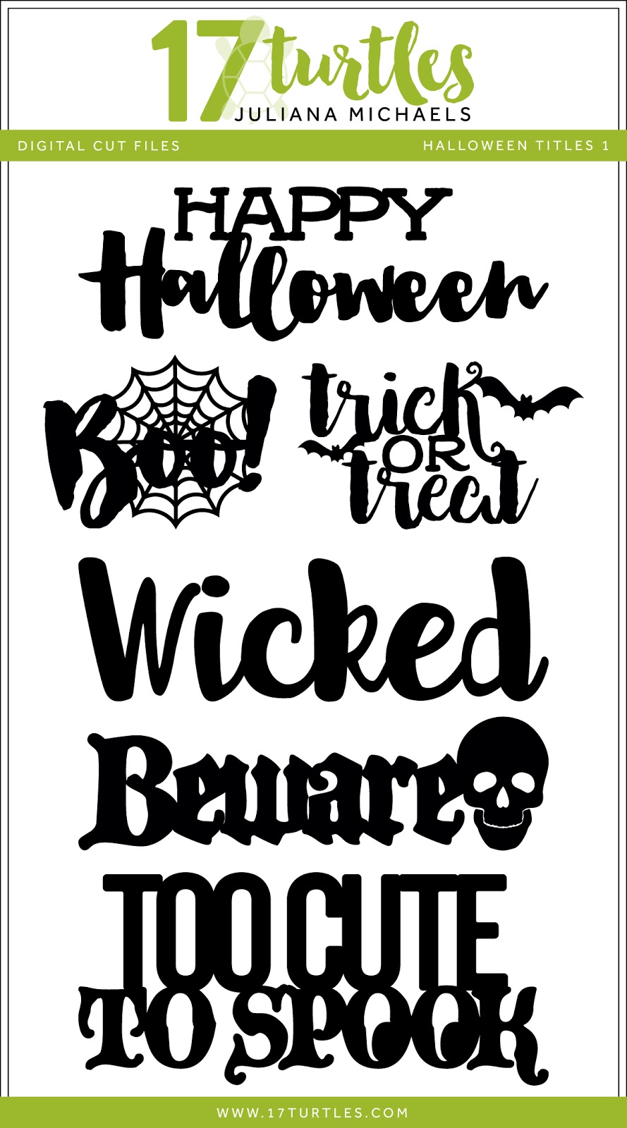 Happy Halloween Titles and Fonts with Digital Cut Files Included