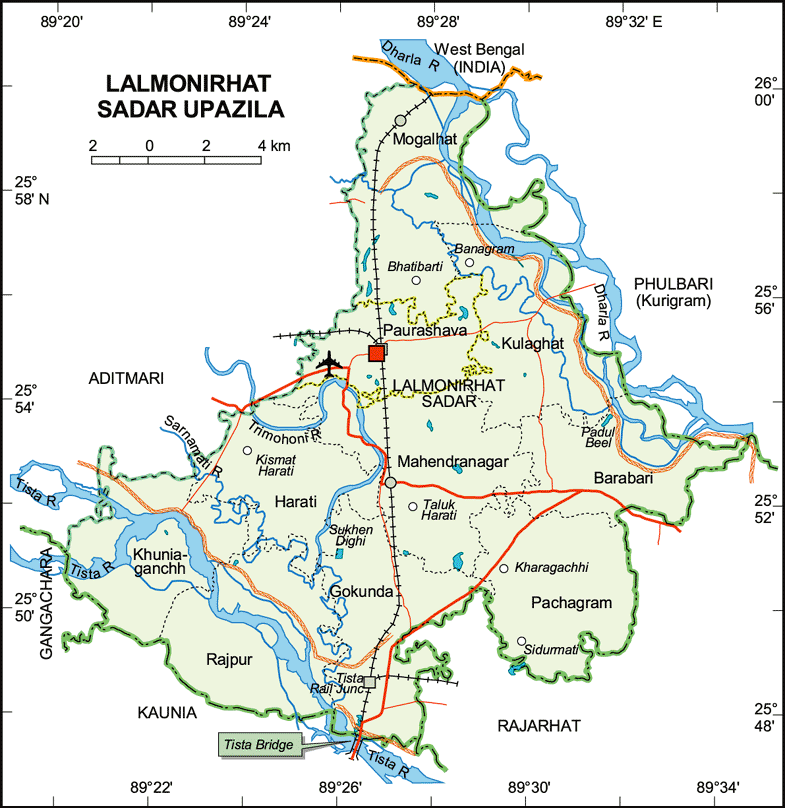 Lalmonirhat Sadar Upazila Map Lalmonirhat District Bangladesh