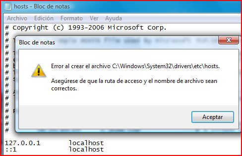 Mis y unos: Como editar el fichero hosts Windows 7 o 2008
