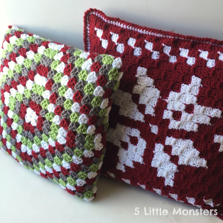 5 Little Monsters Scandinavian Snowflake Christmas Pillow