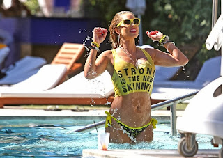 Jennifer Nicole Lee Yellow Bikini Batman swimwear Miami