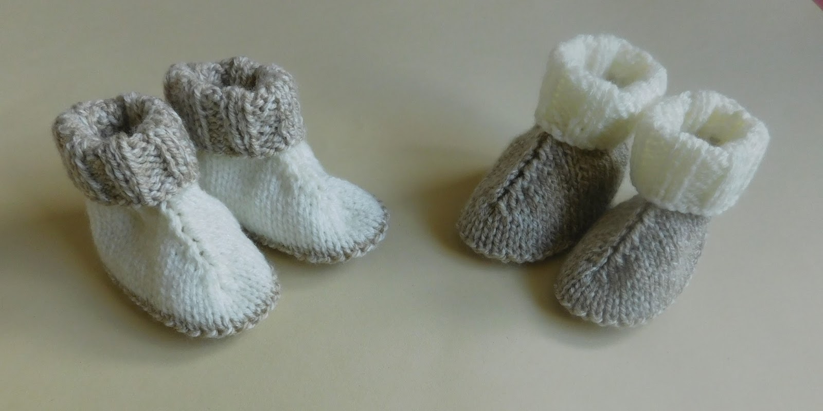 Baby Hug boots 3 months hand knitted in DK with snuggly snowflake tops 