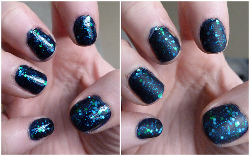 Matte glitter polish Essence Blue Addicted Lovely Girlie Bits