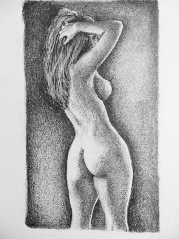 Today, we'll be drawing a nude using charcoal, although there will be ...