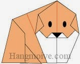 Bước 12: Vẽ mắt, mũi để hoàn thành cách xếp con chó Akita Inu bằng giấy theo phong cách origami nghệ thuật. 
