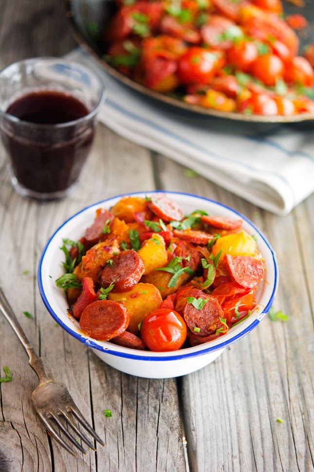 Patatas Bravas con Chorizo Cooking with Lucas
