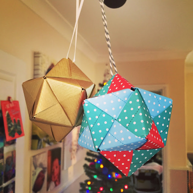Origami star decorations