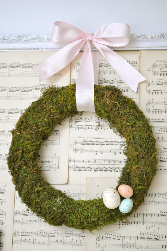 make a spring moss wreath {tutorial} Little Birdie Secrets