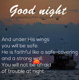 Card with blblical text Psalm 91 - good night