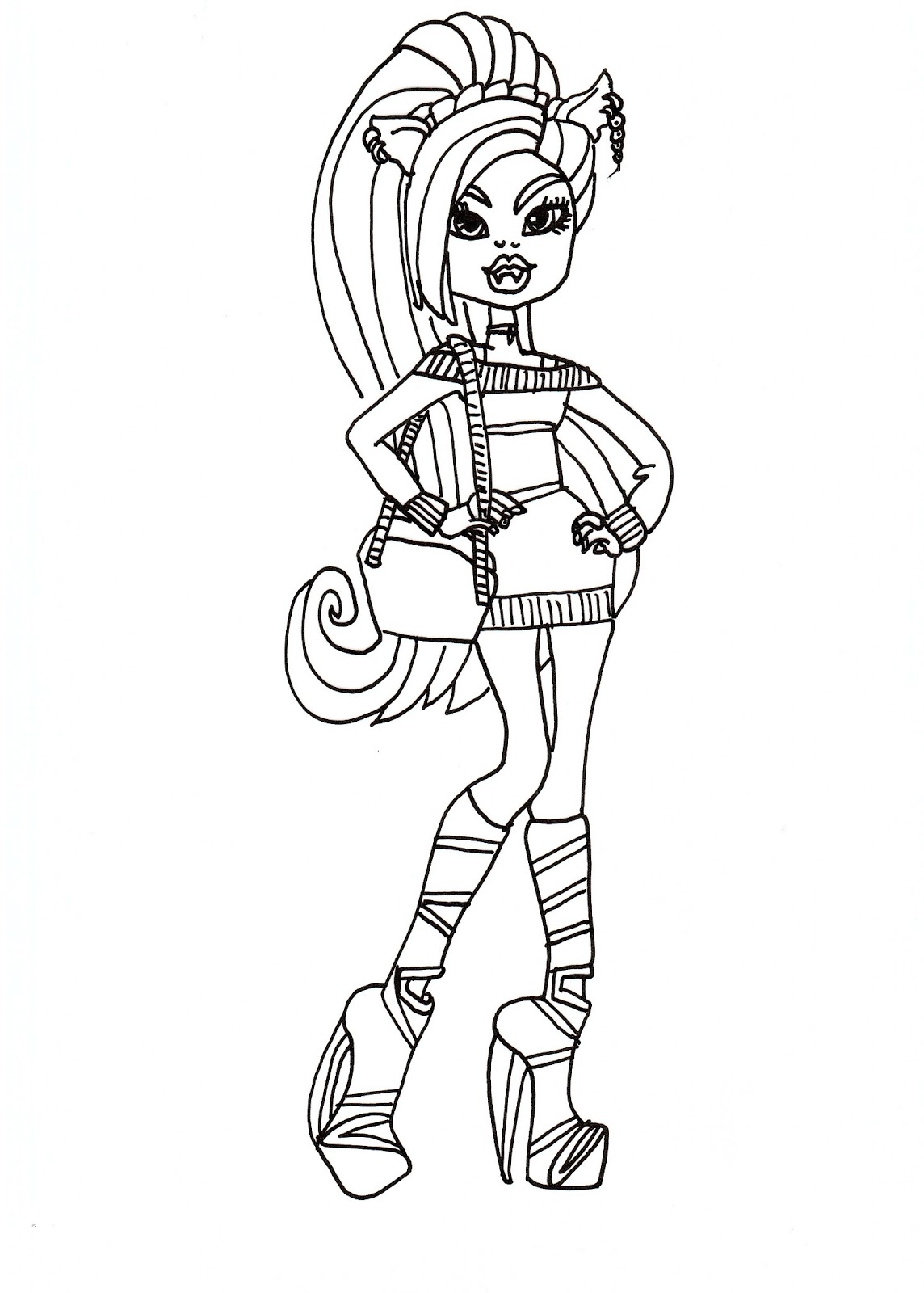 Free Printable Monster High Coloring Pages Clawdeen Schools Out Coloring Sheet